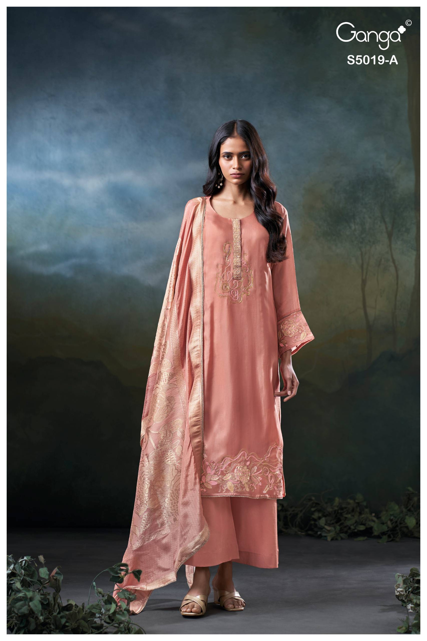 ANSHIKA 5019 SERIES BY GANGA FASHION Beautiful Colourful PURE BEMBERG Dresses At Wholesale Price